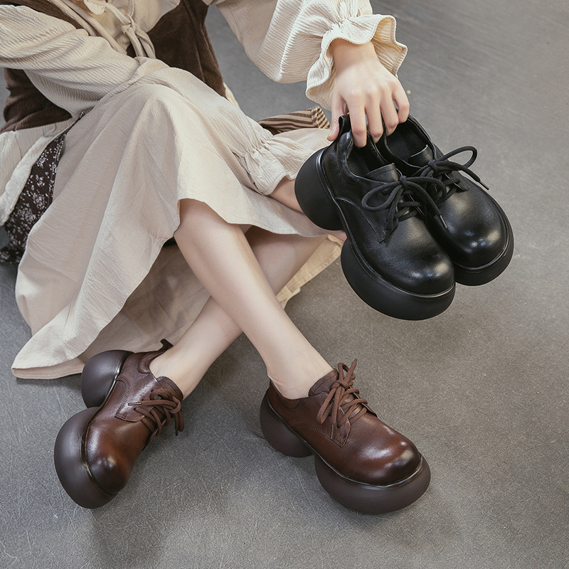 Women Shoes Size 7 - Damskie buty oxford na koturku o