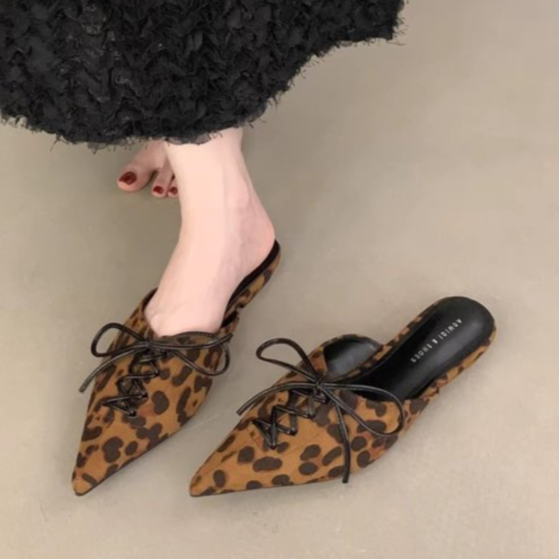 Women Shoes Size 7 - Klapki damskie w panterkę, sandały na