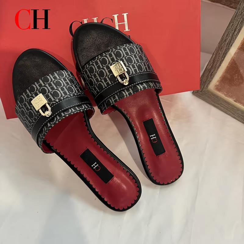 Women Shoes Size 7 - Damskie klapki plażowe CH, płaskie, minimalistyczne,
