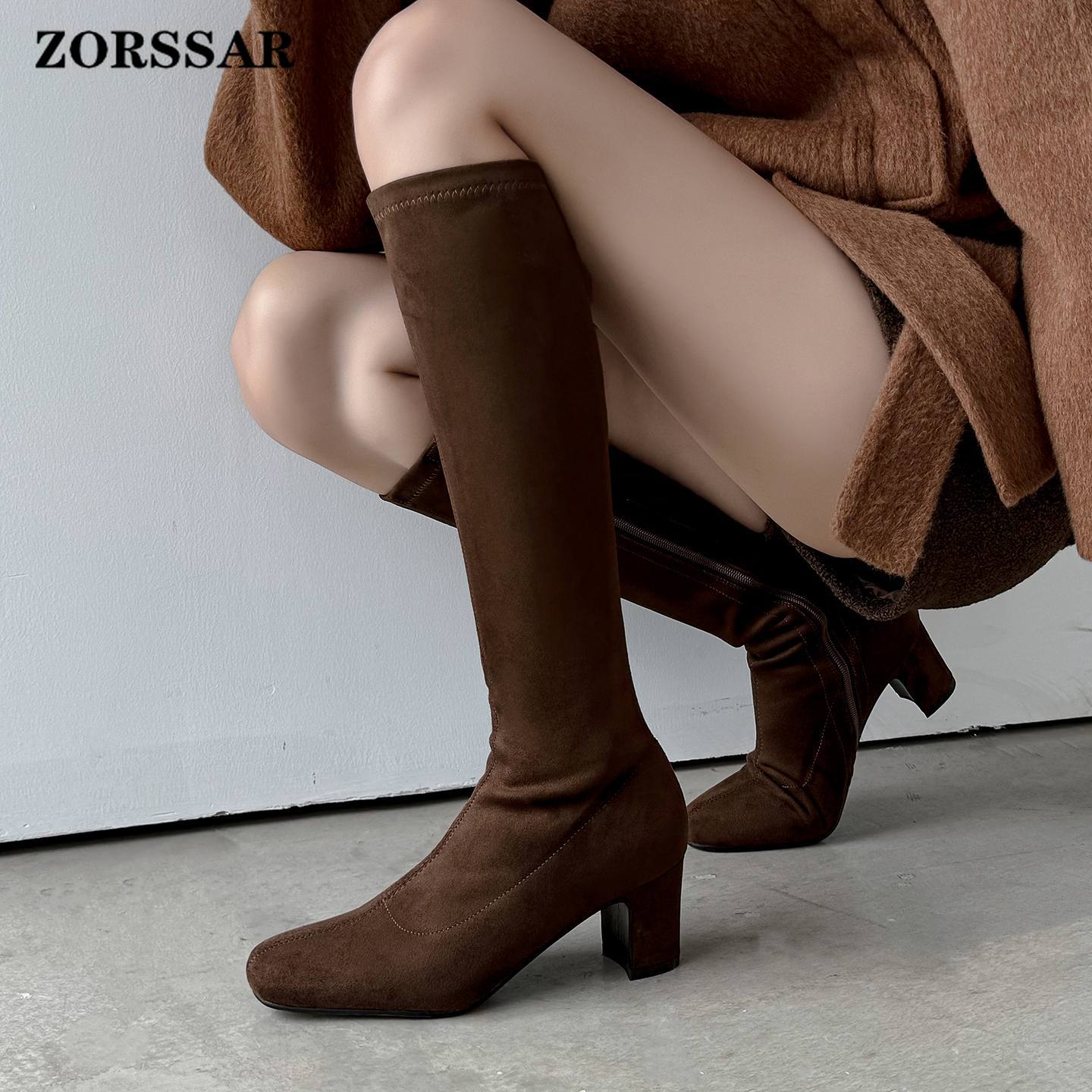 Women Shoes Size 7 - ZORSSAR Nowe modne elastyczne kozaki z