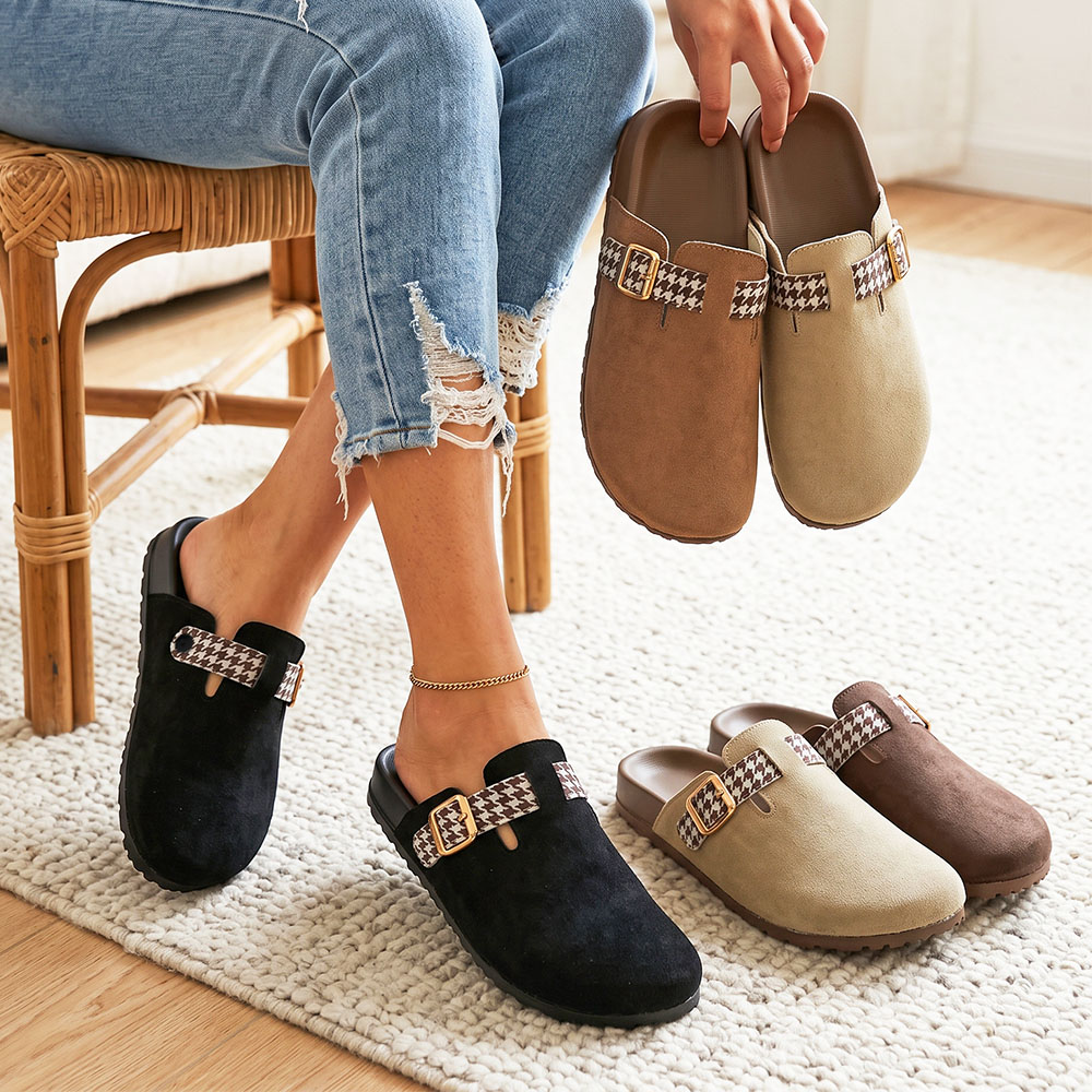Slip On Mule Flat - Damskie klapki z zakrytymi palcami, duże