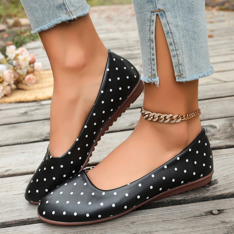 Damskie białe baleriny w kropk – Shoes For Women Flats recenzja i cena