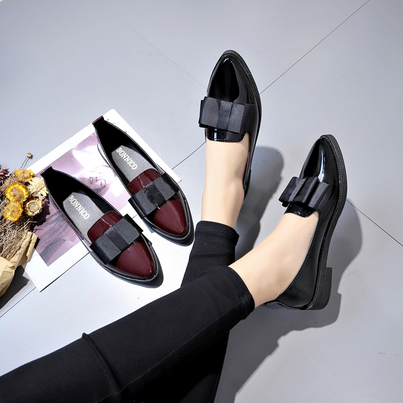 Czarne/Czerwone lakierowane ba – Shoes For Women Flats recenzja i cena