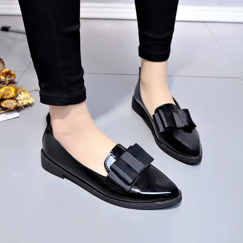 Czarne/Czerwone lakierowane ba – Shoes For Women Flats recenzja i cena