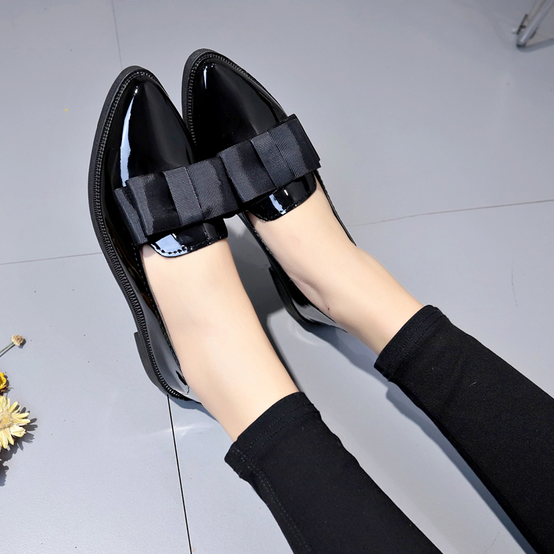 Czarne/Czerwone lakierowane ba – Shoes For Women Flats recenzja i cena